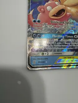 Pokemon Sun and Moon Unified Minds Slowpoke Psyduck GX Tag Team 35/236 Creased - Image 3