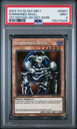 2023 YU-GI-OH! SBC1-SPEED DUEL STREETS OF BATTLE CITY SUMMONED SKULL PSA 9 - Image 1