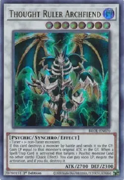 Yugioh - Thought Ruler Archfiend - 1st Edition - Ultra Rare NM - Free Holo Card - Image 1