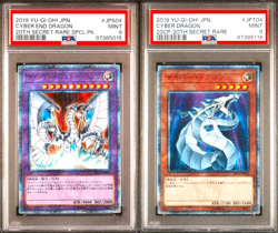 YuGiOh PSA 9 Cyber Dragon/Cyber End Dragon 20CP-JPT04 20th Secret Rare Japanese - Image 1