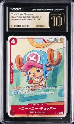2025 ONE PIECE - PROMO CARDS JPN #P-101 TONY TONY CHOPPER CGC 10 PRISTINE - Image 1