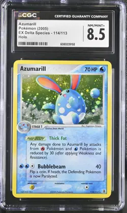 CGC 8.5 Azumarill 2005 EX Delta Species 114/113 Holo Pokemon Card - Image 1