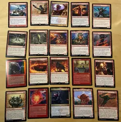 Magic The Gathering Lot Of 20 Red Cards Including Rares and Mythics NM - Image 1