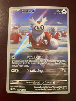 Delibird 152/132 Mega Evolution Illustration Rare Holo Pokemon TCG Card NM - Image 1
