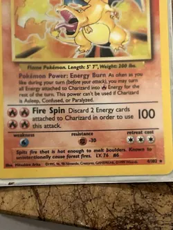 Pokemon 1999 Charizard Original Base Set Holo Card 4/102 - Image 4