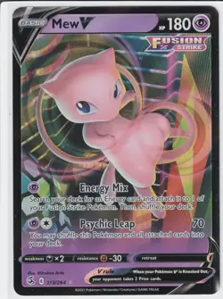 Mew V, 113/264 - Fusion Strike Ultra Rare Psychic Pokemon Card - Image 1