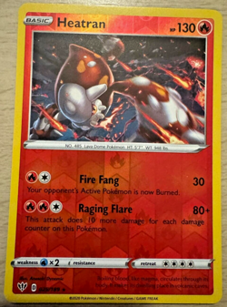 Pokemon TCG Heatran 025/189 Darkness Ablaze Reverse Holo Rare Card - Image 1