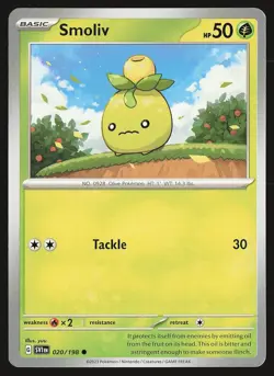 SV01: Scarlet & Violet Base Set Smoliv #020/198 Common Pokemon Card - Image 1