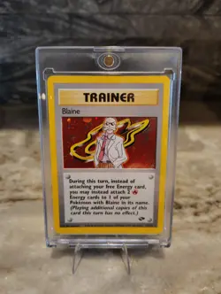 *DMG* Pokemon TCG Blaine 17/132 Gym Challenge Holo Rare Trainer Card Unlimited - Image 1