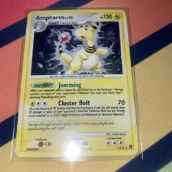 Pokemon Ampharos TCG LV. 52 Holo Rare Card 1/132 Secret Wonders - Image 1