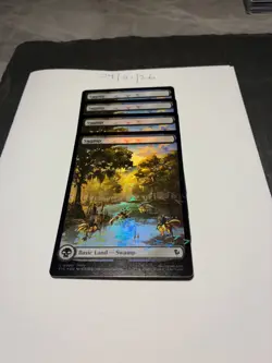 Magic the Gathering MTG Swamp Full Art x4 Land Chocobo Track FOIL Cards NM/M - Image 3