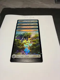 Magic the Gathering MTG Plains Full Art x4 Land Chocobo Track FOIL Cards NM/M - Image 3