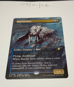 Magic the Gathering MTG Baleful Strix x1 Rare Borderless Card NM/M - Image 1