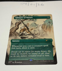 Magic the Gathering MTG Glimpse of Nature x1 Borderless Card NM/M Secret Lair - Image 1