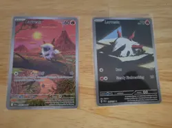 Pokemon Scarlet and Violet Lot of 2 Larvesta Illistration Rares Black Bolt - Image 1