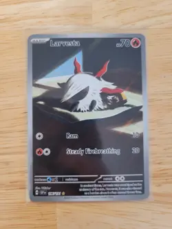 Pokemon Scarlet and Violet Lot of 2 Larvesta Illistration Rares Black Bolt - Image 5