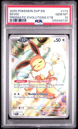 2025 POKEMON SVP EN-SV BLACK STAR PROMO #173 EEVEE PSA 10 - Image 1