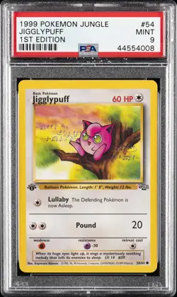 1999 POKEMON JUNGLE 1ST ED #54 JIGGLYPUFF PSA 9 - Image 1