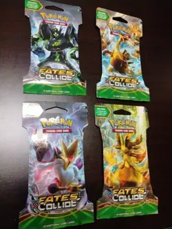 Pokemon XY Fates Collide Sealed Sleeves Booster Pack ( 4 Different Artwork's) - Image 1