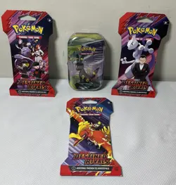 Pokemon TCG Lot - 1X Prismatic Evolutions Mini Tin & 3X DR Single Booster Packs - Image 1