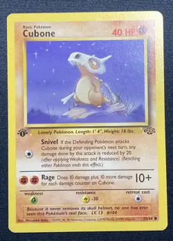 Cubone 1st Edition 1999 Pokemon Jungle #50/64 Common Moderately Played - Image 1