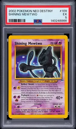 2002 POKEMON NEO DESTINY #109 SHINING MEWTWO PSA 5 - Image 1