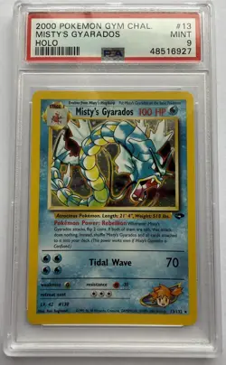 PSA 9 2000 Pokemon Misty's Gyarados 13/132 Gym Challenge Holo Mint - Image 1