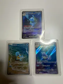 Pokemon Squirtle, Wartortle, and Blastoise SIR/IR Set Scarlet & Violet 151 NM - Image 1