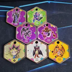 Yu-Gi-Oh! Vintage Takahashi Metal Medallions Hexors Coins Tags Lot 7 coins - Image 1