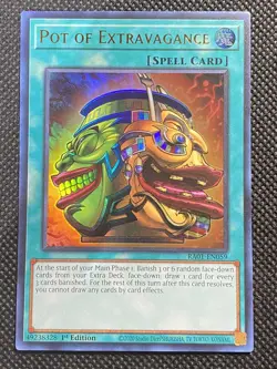 YuGiOh! - Pot of Extravagance RA01-EN059 Ultra Rare 1st Edition Near Mint - Image 1