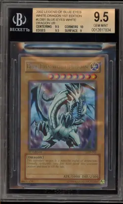 Yu-Gi-Oh! Blue-Eyes White Dragon Legend of Blue Eyes 1st Edition LOB-001 BGS 9.5 - Image 1