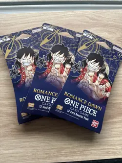 One Piece TCG - OP-01 Romance Dawn Booster Pack (Blister) Lot of 3 - Image 1
