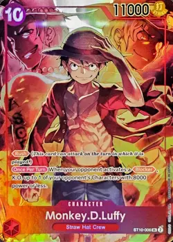 One Piece Treasure Booster Promo Monkey D. Luffy ST10-006 SR English *Sealed* - Image 1