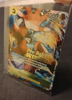 One Piece Card Game Monkey.D.Luffy Pre-Release Winner Promo P-036 NM - Image 2