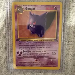 Pokemon Gengar TCG 20/62 1st Edition Non-Holo Card Fossil LP - Image 1