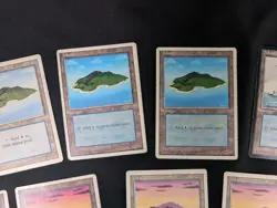 Magic The Gathering Island Land Cards Lot - Vintage 1995 MTG - 11 Card Lot MP/HP - Image 3