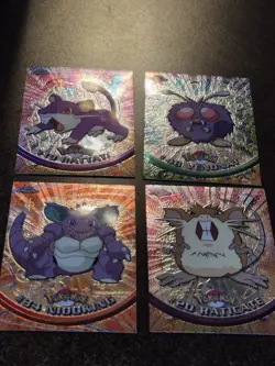Pokemon Topps Chrome 4 Card Lot Nidoking Venonat Raticate Rattati Rare Vintage - Image 1