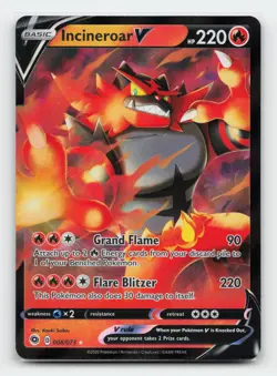 Incineroar V 08/73 Ultra Rare Champion's Path Pokemon Card - Image 1