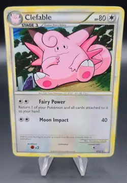 Pokemon TCG Card Clefable 3/123 HeartGold SoulSilver HGSS Holo Rare MP - Image 1