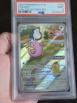 PSA 9 Pokemon Chansey 130/SV-P SET KOLEKTOR SV6s Stamped Collector’s Set Card - Image 1