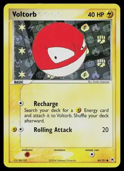 Pokemon Card - Voltorb Hidden Legends 80/101 Common Reverse Holo - Image 1
