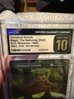 MTG MARVEL RARE FOIL Unnatural Growth featuring Groot CGC PRISTINE GRADE 10 - Image 1