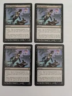 4 Blood Tribute Zendikar MTG NM Free shipping with tracking - Image 1