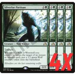 MTG Silverfur Partisan (Shadows over Innistrad) 228/297 RARE (NEAR MINT) (4X) - Image 1