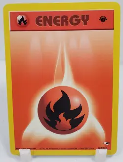 Pokemon Fire Energy 1st Edition 128/132 Gym Heroes NM/M Unplayed Pack Fresh - Image 1