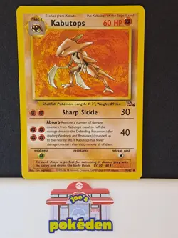 Kabutops 24/62 Pokemon Card Fossil WOTC Non Holo Rare LP/NM - Image 1