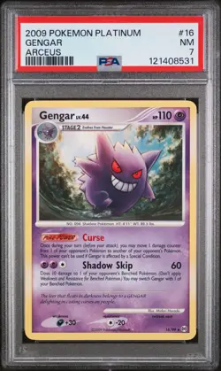 2009 Pokemon Platinum Arceus GENGAR Non Holo Rare PSA 7 NM - Image 1