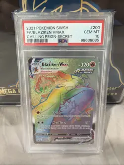 2021 Blaziken VMAX Secret Rare Full Art #200 Chilling Reign Pokemon - PSA 10 GEM - Image 1