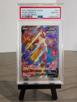 2021 Pokemon Sword & Shield Chilling Reign Blaziken V #161 Full Art PSA 10 Gem - Image 1