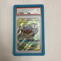 Pokemon 2019 SM Cosmic Eclipse Blastoise Piplup Tag Team GX #215/236 PSA 9 - Image 1